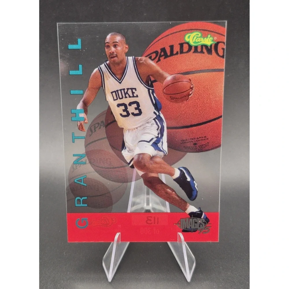 1995 Classic Images Four Sport Grant Hill #E1 Clear Excitement #ed/300 Duke RC